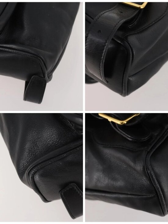 GUCCI Bamboo Backpack Leather Black Gold 003 1705 0030 Auth ep13234 main image 15